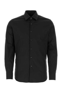 Prada Man Black Stretch Poplin Shirt