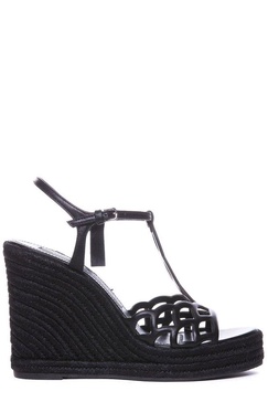 Sergio Rossi Buckle Detailed Wedge Sandals