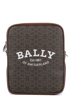 Bally Logo-Printed Zip-Up Shoulder Bag