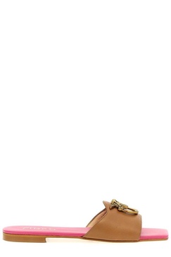 Pinko Logo Plaque Slip-On Sandals