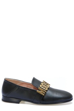 Moschino Logo Lettering Slip-On Loafers