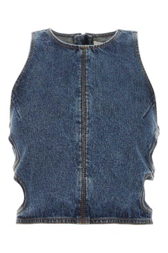 Chloé Side Cut-Out Denim Top