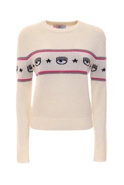 Chiara Ferragni Eyelike-Motif Crewneck Knitted Jumper