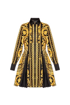 Versace Baroque Printed Long Sleeved Dress