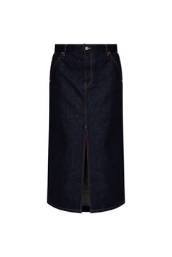 Helmut Lang A-Line Front Slit Midi Denim Skirt