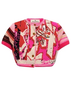 Vivienne Westwood Logo Embroidered Cropped Cardigan