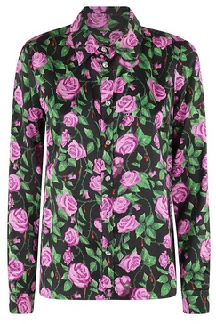 Chiara Ferragni Rose Printed Satin Shirt