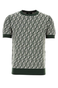 Fendi FF Motif Fringed-Effect Short Sleeved Jumper