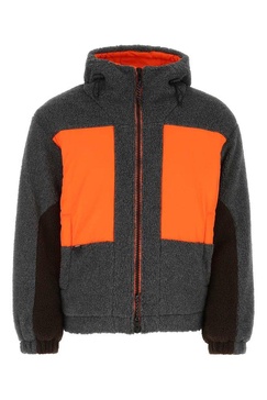 MSGM Zip-Up Long-Sleeved Hooded Jacket