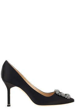 Manolo Blahnik Hangisi Embellished Satin Pumps