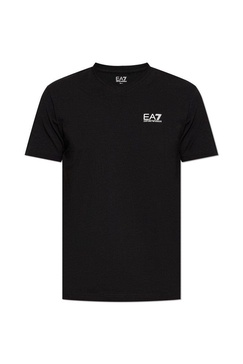 Ea7 Emporio Armani Logo Printed V-Neck T-Shirt