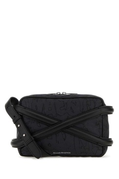 ALEXANDER MCQUEEN Men's Graffiti Printed Crossbody Bag with Harness Details