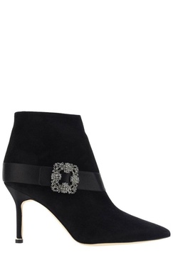 Manolo Blahnik Plinianu Buckle Embellished Ankle Boots