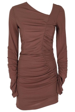 Helmut Lang Asymmetric Long-Sleeved Mini Dress