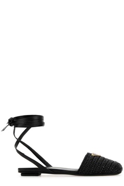 Prada Logo-Plaque Tie-Fastened Sandals