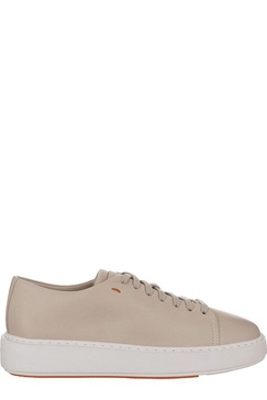 Santoni Logo Printed Lace-Up Sneakers