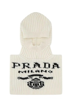 Prada Logo Intarsia Knit Balaclava