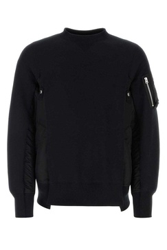 Sacai Panelled-Design Crewneck Sweatshirt