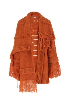 Stella McCartney Asymmetric Fringed Cape