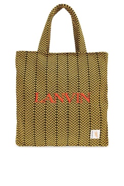 Lanvin X Future Logo Embroidered Interwoven Tote Bag