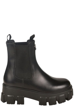 Prada Round-Toe Slip-On Boots