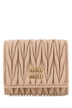 Miu Miu Logo-Lettering Quilted Tri-Fold Wallet