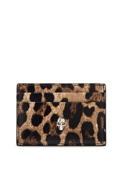 Alexander McQueen Leopard Printed Skull Plaque Card Case