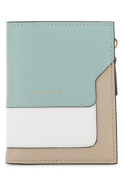 Marni Logo Detailed Panelled Zipped Wallet