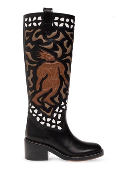 Mallo embroidered leather knee-high boots