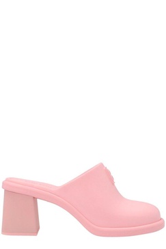 Miu Miu Logo Debossed Heeled Mules