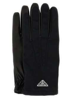 Prada Man Black Nylon And Nappa Leather Gloves