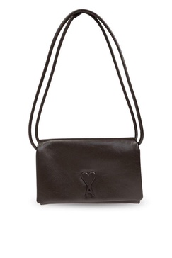 AMI Paris Ami de Coeur Logo Plaque Foldover Top Shoulder Bag