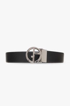 Giorgio Armani Pebbled-Effect Logo Buckled Belt