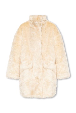 Stand Studio High-Neck Faux-Fur Coat