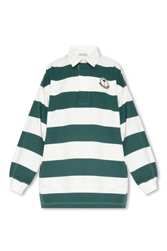 Moncler X Palm Angels Striped Long Sleeved Polo Shirt