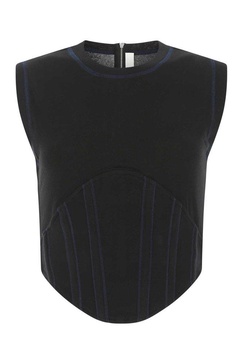 Dion Lee Fine-Ribbed Corset Sleeveless Tank Top