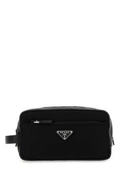 Prada Logo Plaque Travel Pouch