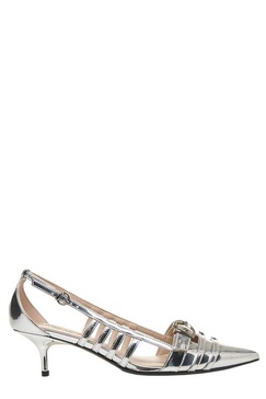 Mirror-finish Slingback Pumps