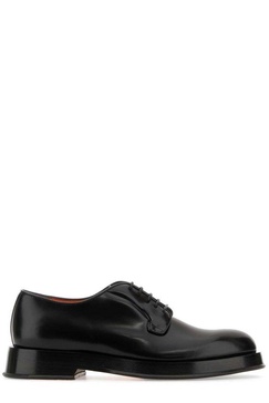 Santoni Block Heel Lace-Up Derby Shoes