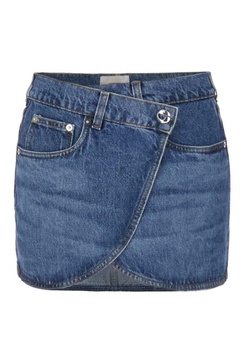 Coperni Curved Hem Wrap Denim Mini Skirt