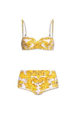 Dolce & Gabbana Majolica-Printed Two Piece Swimsuit