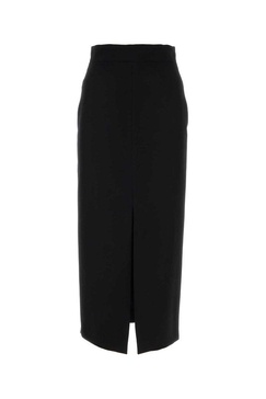 Alexander McQueen Slashed High-Waist Pencil Midi Skirt