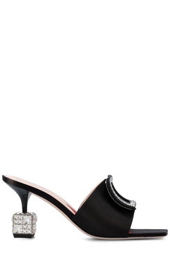 Roger Vivier Cube Heel-Embellished Mules