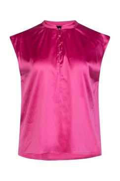 Pinko Satin Button-Up Sleeveless Blouse