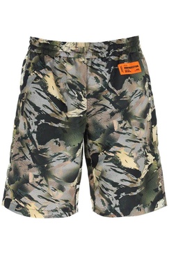 Heron Preston Camouflage Logo Patch Track Shorts