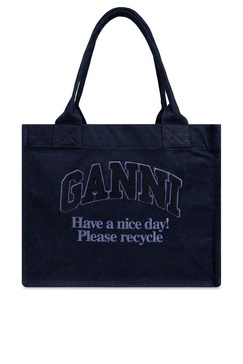 Ganni Denim Large Tote Bag