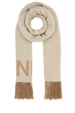 Fringe Detailing Wool Blend Scarf