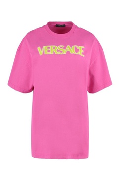 Versace Logo Printed Crewneck T-Shirt