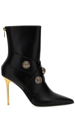 Balmain Button Embellished Libre Ankle Boots