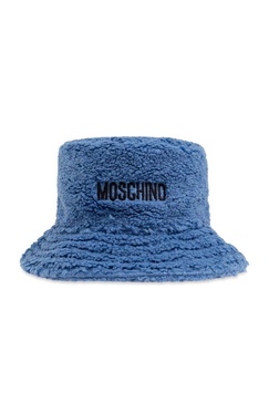 Moschino Logo Embroidered Faux Fur Bucket Hat